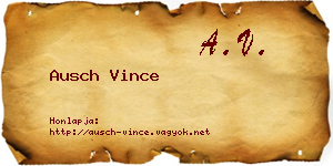 Ausch Vince névjegykártya